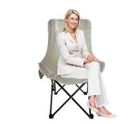 XUCHOU Chaise Pliante Camping，Dossier Haut, Accoudoir, Porte-gobelet ，Pliante Exterieur de Plage Pliable ，pour la pêche, Le Camping, la pêche(White)