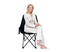 XUCHOU Chaise Pliante Camping，Dossier Haut, Accoudoir, Porte-gobelet ，Pliante Exterieur de Plage Pliable ，pour la pêche, Le Camping, la pêche(Black)