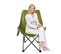 XUCHOU Chaise Pliante Camping，Dossier Haut, Accoudoir, Porte-gobelet ，Pliante Exterieur de Plage Pliable ，pour la pêche, Le Camping, la pêche(Green)