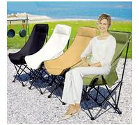 XUCHOU Chaise Pliante de Camping，Dossier Haut, Accoudoir, Porte-gobelet ，Pliante Exterieur de Plage Pliable，pour la pêche, Le Camping, la pêche(White)