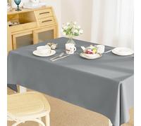 XUCHOU Nappe Rectangle Anti-Tâches 180 x 200 cm Style, Durabilité et Facile d'entretien Nappe en Toile Cirée Rectangulaire pour Salle à Mangerr, Jardin, Gris