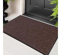 XUCHOU Paillasson Attrape-Poussière 60 x 65 cm Absorbe l'eau et Ramasse La Saleté Facile à Nettoyer Tapis de Porte Extérieur pour Une Utilisation Intérieure et Extérieure, Marron