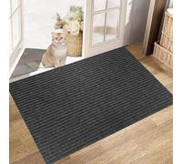 XUCHOU Paillasson Extérieur 70 x 110 cm Tapis de Sol Antidérapant Lavable en Machine Tapis D Entree Interieur pour Une Utilisation Intérieure et Extérieure, Noir