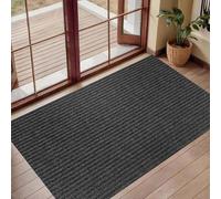 XUCHOU Tapis de Porte Paillasson 40 x 70 cm Anti-Poussière Tapis D’Entrée Imperméable Lavable pour L'Intérieur et L'Extérieur pour Entrée, Couloir, Cuisine, Noir
