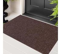 XUCHOU Tapis de Porte Paillasson 70 x 70 cm Anti-Poussière Tapis D’Entrée Imperméable Lavable Silicone de Porte pour Chien, Entrée, et Couloir, Marron