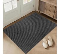XUCHOU Tapis de Porte Paillasson 90 x 80 cm Absorbe l'eau et Ramasse La Saleté Facile à Nettoyer Silicone Tapis de Porte pour Paillasson, Couloir, Entrée, Cuisine, Noir