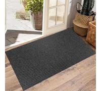 XUCHOU Tapis D'Entrée 54 x 95 cm Antidérapant, Lavable, Absorbant Silicone Tapis de Porte pour Chien, Entrée, Porte et Couloir, Noir