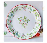 XUCZHAI 30cm Enamelled Tea Tray Vintage-Style Thickened Enamel Dish Underglaze-Decorated Heat-Resistant Water Pour Fondue Et Barbecue