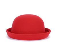 XUCZHAI Casquette tendance for femmes et filles, couleur unie, en coton polyester, chapeau Fedora for enfants, melon décontracté for parents(Red,55-58cm)