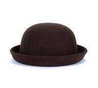 XUCZHAI Casquette tendance for femmes et filles, couleur unie, en coton polyester, chapeau Fedora for enfants, melon décontracté for parents(Coffee,55-58cm)