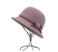 XUCZHAI Chapeau haut de forme bouclé automne et hiver, chapeau seau fin, pare-soleil(Purple)