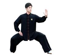 XUCZHAI Costume Tai Chi Kung Fu, Uniforme d'arts Martiaux Traditionnels for Femmes et Hommes, drapé Fluide, Respirant Confortable(Pink,XL)