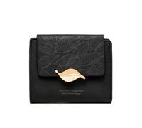 XUCZHAI Sac à Main for Femme, Design de Niche Court, Simple, rétro, Feuille givrée, Porte-Monnaie Tendance, Fermeture éclair, Pliable, for étudiant(Black)