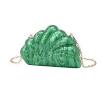 XUCZHAI Sac classique en forme d'éventail, couleur perle, sac à main, de soirée, bandoulière chaîne, simple(7)