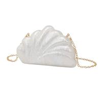 XUCZHAI Sac classique en forme d'éventail, couleur perle, sac à main, de soirée, bandoulière chaîne, simple(9)