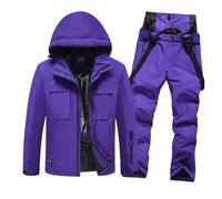 XUCZHAI Sport de Neige Hommes Femmes Ensemble Ski imperméable Snowboard Costumes mâle en Plein air Montagne Femme Snowsuit Chaud Tenue vêtements(Purple,S)
