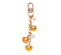 XUCZHAI Summer Beach Shell Pearl Starfish Keychain For Women Men Car Key Handbag Purse Hanging Chains DIY Accessories(Black)