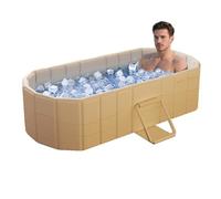 XUDREZ Baignoire Pliante Sauna SPA Bain Aromatique 1 Personne Couche Intermédiaire épaissie, Pliable Avec Couvercle, Baignoire Pliante Pour Adultes Et Enfants Bain Glacé Et Chaud 1,2m/ 3,93 Ft, OR