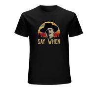XUE BAN Tombstone Doc Holliday Say When Funny Vintage Retro Men's Black Cotton T-Shirt Size L
