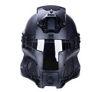 XUE Tactique Airsoft Casque Integral avec Lunettes de Protection et Casque de Masque Complet Excellent Protection Tête Pleine pour Nerf Paintball CS Halloween Cosplay (Noir)