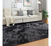 XUEDNGM Moquette Chambre Tapis Shaggy 90 x 180 cm Peluche, Doux, Confortable, Couleur Unie Doux et Moelleux Tapis à Poils Longs Doux Douceur D'Intérieur Tapis, Gris Foncé
