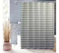 XUEDNGM Rideau de Douche Anti Moisissure 150 x 165 cm Personnalisable, Lesté, Antibactérien, Lavable, avec des Crochets Salle de Bain Rideau de Douche Anti Bactérien, Grille Multicolore