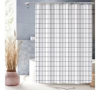 XUEDNGM Rideau de Douche Imperméable 100 x 195 cm Personnalisable, Lesté, Antibactérien, Lavable, avec des Crochets Imperméable Lavable Rideau de Bain, Treillis