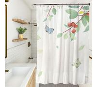 XUEDNGM Rideaux de Douche 130 x 180 cm Personnalisable, Lesté, Antibactérien, Lavable, avec des Crochets Rideau de Douche Tissu Rideaux Salle de Bain, Papillon