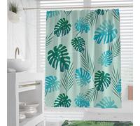 XUEDNGM Rideaux de Douche Anti Moisissure 110 x 130 cm Personnalisable, Lesté, Antibactérien, Lavable, avec des Crochets Rideau de Douche Séchage Rapide, Feuilles