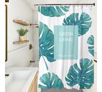 XUEDNGM Rideaux de Douche sur Mesure 120 x 230 cm Personnalisable, Séchage Rapide, Lavable, Lesté, avec des Crochets Rideau Salle de Bain Anti Moisissure, Feuilles