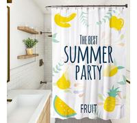 XUEDNGM Rideaux de Douche Tissu Lavable 90 x 190 cm Personnalisable, Séchage Rapide, Lavable, Lesté, avec des Crochets Imperméable Lavable Rideau de Bain, Fruit