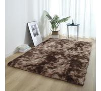 XUEDNGM Tapis à Poils Longs Tapis Salon Shaggy 207 x 220 cm Antidérapant, Pelucheux, Shaggy, Lavable Pile Douce Salon Moderne Tapis de Sol Tapis Moderne à Poils pour Salon, Chambre, Brun