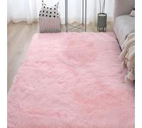 XUEDNGM Tapis à Poils Longs Tapis Salon Shaggy 80 x 150 cm Antidérapant, Pelucheux, Shaggy, Lavable Pile Douce Tapis Anti Slip Moelleux Chambre Tapis Rectangle pour Salon, Chambre, Rose
