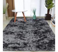 XUEDNGM Tapis de Chambre Tapis Salon Tout Doux 65 x 75 cm Haute Densité de Poils et Agréablement Doux, Antidérapant et Résistant Tapis Décoratif pour Salon Shaggy Tapis Moderne, Gris Foncé