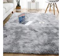 XUEDNGM Tapis de Salon à Poils Longs 130 x 130 cm Moderne, Doux, en Peluche, Lavable, Unicolore Tapis Ras Antidérapant Lavable Tapis Ultra Doux pour Salon, Chambre, Gris Clair
