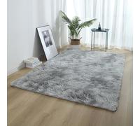 XUEDNGM Tapis de Salon à Poils Longs 170 x 190 cm Moderne, Doux, en Peluche, Lavable, Unicolore Tapis Doux Chambre Tapis Shaggy Salle de Séjour pour Salon, Chambre, Gris Clair