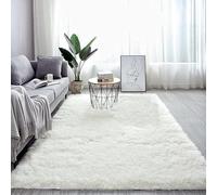 XUEDNGM Tapis de Sol Moelleux Shaggy 50 x 180 cm Lavable, Antidérapant, Extra Large, Moelleux et Moderne Tapis Salon Chambre Tapis à Poils Longs Moelleux pour Salon, Chambre, Blanc