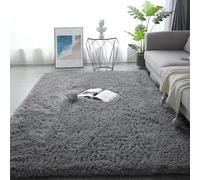 XUEDNGM Tapis Moelleux à Poils Tapis de Chambre 130 x 130 cm Moderne, Doux, en Peluche, Lavable, Unicolore Tapis Rectangulaire Luxe Confortable Tapis Salon pour Salon, Chambre, Gris