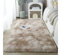 XUEDNGM Tapis Moelleux à Poils Tapis de Chambre 75 x 125 cm Moderne, Doux, en Peluche, Lavable, Unicolore Moquette Tapis Rectangulaire Luxe Confortable pour Salon, Chambre, Beige