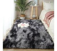 XUEDNGM Tapis Moelleux pour Salon Chambre 100 x 210 cm Lavable, Antidérapant, Extra Large, Moelleux et Moderne Tapis pour Salon Longues Soft Tapis Antidérapant pour Salon, Chambre, Gris Foncé