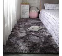 XUEDNGM Tapis Moelleux Tapis Chambre 90 x 270 cm Lavable, Antidérapant, Extra Large, Moelleux et Moderne Tapis Moelleux à Poils Longs Tapis pour Chambre pour Salon, Chambre, Gris Foncé