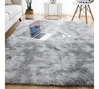 XUEDNGM Tapis Moelleux Tapis Moderne Salon 125 x 170 cm Antidérapant et Résistant, Couleur Unie, Doux et Moelleux Tapis Salon Moderne à Poils Tapis Rectangulaire, Gris Clair