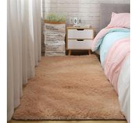XUEDNGM Tapis Moelleux Tapis Moderne Salon 70 x 160 cm Haute Densité de Poils et Agréablement Doux, Antidérapant et Résistant Tapis D'Intérieur Moderne Tapis Moderne Interieur, Beige