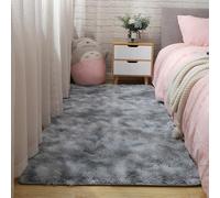 XUEDNGM Tapis Salon Lavable Tapis à Poils Longs 170 x 300 cm Couleur Unie Doux et Moelleux, Dessous Antidérapant, Résistant Tapis Décoratif de Style Moderne Moelleux Tapis, Gris Clair