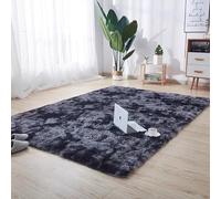 XUEDNGM Tapis Salon Tapis pour Salon 130 x 150 cm Lavable, Antidérapant, Extra Large, Moelleux et Moderne Tapis Salon à Poils Longs Tapis Moelleux à Poils pour Salon, Chambre, Gris Foncé