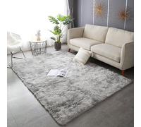 XUEDNGM Tapis Salon Tapis pour Salon 150 x 170 cm Dessous Antidérapant, Lavable à 30 Degrés, Super Doux Tapis Tapis Salon Tapis à Poils Longs pour Salon pour Salon, Chambre, Gris Clair