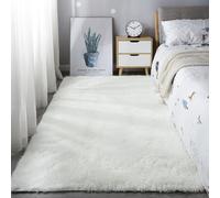 XUEDNGM Tapis Salon Tapis pour Salon 40 x 100 cm Moderne, Doux, en Peluche, Lavable, Unicolore Tapis Moelleux à Poils Longs Tapis pour Chambre pour Salon, Chambre, Blanc