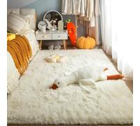 XUEDNGM Tapis Salon Tapis pour Salon 60 x 190 cm Lavable, Antidérapant, Extra Large, Moelleux et Moderne Tapis à Poils Longs Tapis de Salon à Poils Longs pour Salon, Chambre, Blanc
