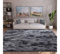 XUEDNGM Wohnzimmerteppich Weicher Teppich 270 x 360 cm Waschbar Flauschig Weich Rutschfest Moderne Deko Kunstfaser Fellteppich Langflor Wohnzimmerteppich für Wohnzimmer, Schlafzimmer, Gris Foncé