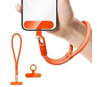 xuefenfei Dragonnes de Téléphone, Chaîne de Téléphone Portable Courte Universelle, Sangle de Téléphone Portable Universelle pour Tous Les Smartphones avec Patch (Orange)
